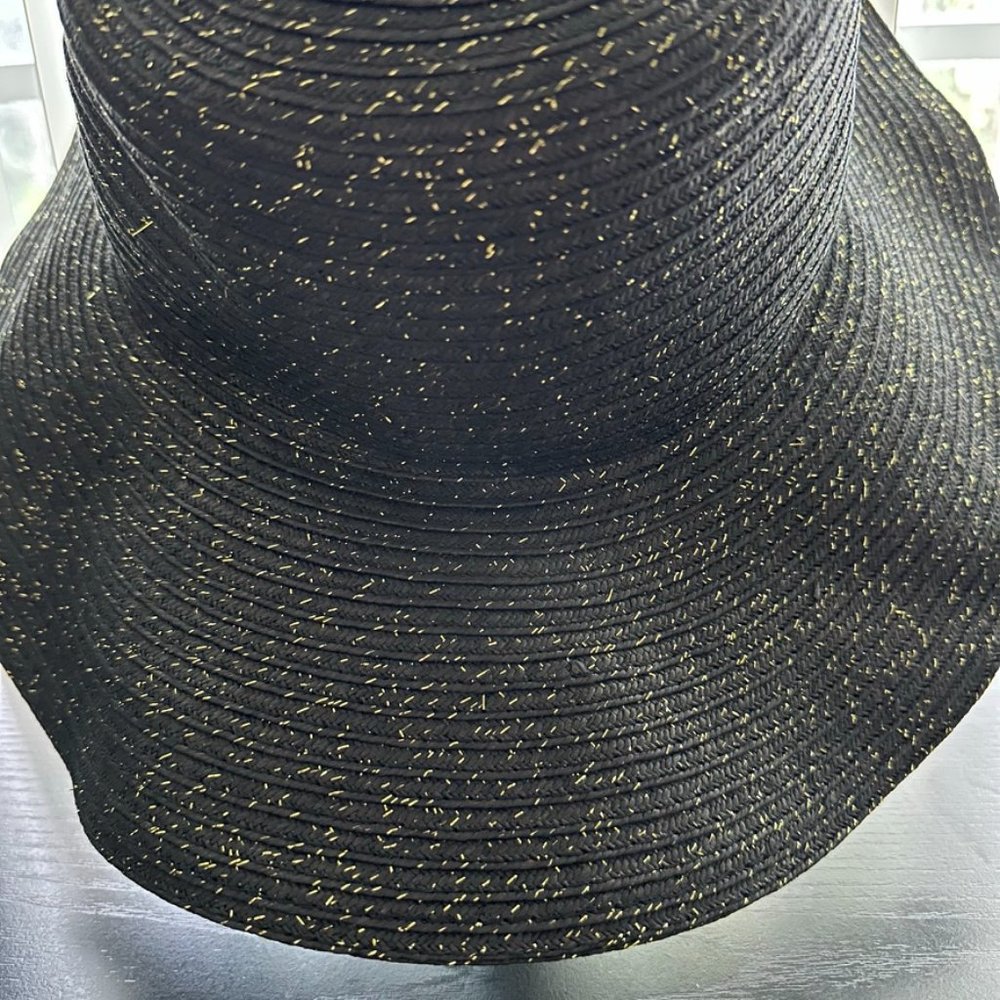 Chi by Carlos Falchi, black floppy wide brim hat - Picture 10 of 12